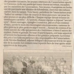 La Provence du 26 Juin 2011 - Une Belle Chasse au Trésor pour clôturer l'année de Carnoux Cyclo