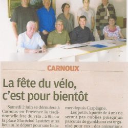 La Provence du 20 mai 2012 - La fête du vélo, c'est pour bientôt