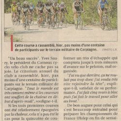 Article La Provence du 9 juillet 2012 - Le Critérium de Carpiagne