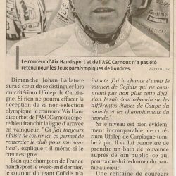 La Provence du vendredi 6 juillet 2012 - Critérium de Carpiagne