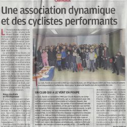 Article La Provence - Une association dynamique et des cyclistes performants - Vendredi 7 Février 2014
